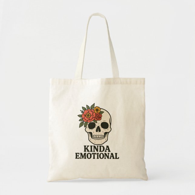Floral Skull Aesthetic with Soft Emotional Touch Tragetasche (Vorne)