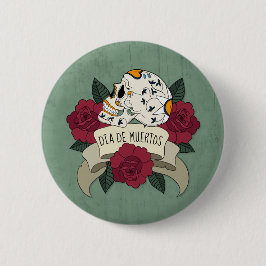 Floral Skull Dia de los Muertos | Button