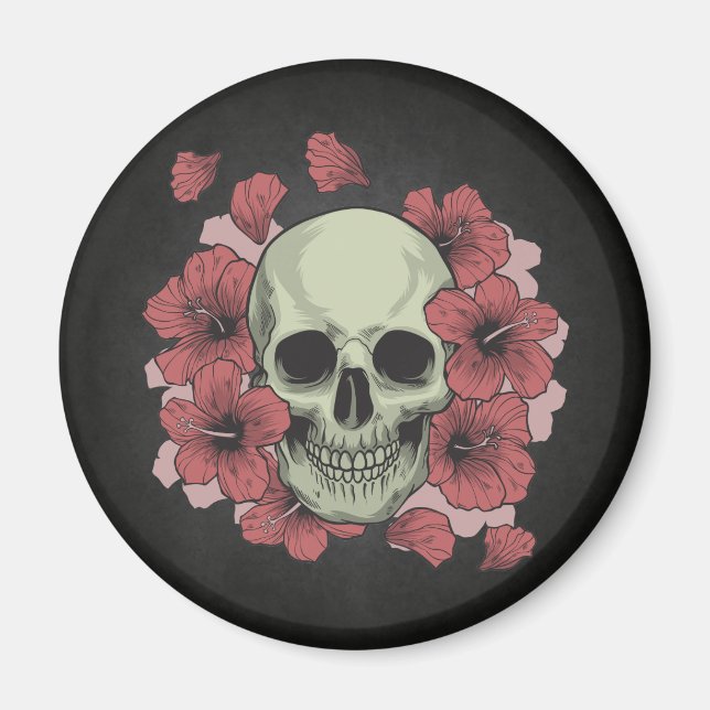 Floral Skull Dia de los Muertos | Magnet (Vorne)