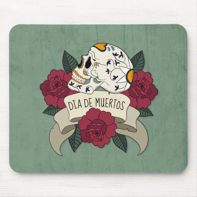 Floral Skull Dia de los Muertos | Mousepad (Vorne)
