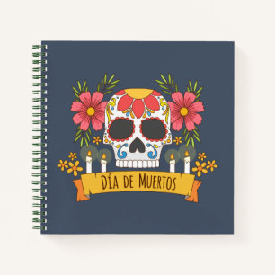 Floral Skull Dia de los Muertos   Notizbuch