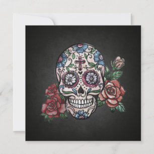 Floral Skull Dia de los Muertos Party Einladung