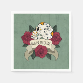 Floral Skull Dia de los Muertos | Serviette