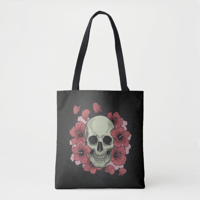 Floral Skull Dia de los Muertos | Tragetasche Tasche (Vorderseite)