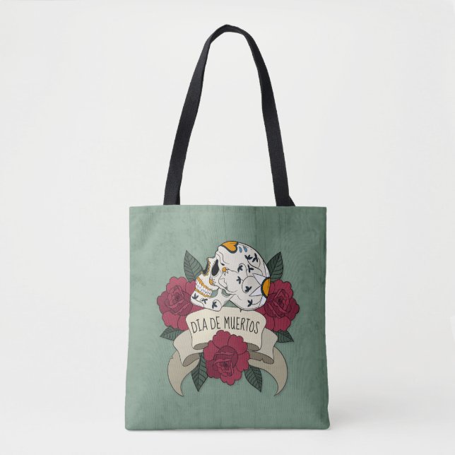 Floral Skull Dia de los Muertos | Tragetasche Tasche (Vorderseite)