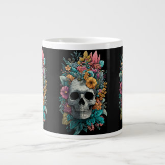 Floral Skull – Goth Botanical Art Specialty Mug Jumbo-Tasse