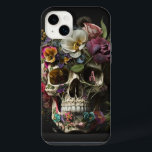 Floral Skull Goth Pagan Monogram iPhone 14 Plus Hülle<br><div class="desc">Schöne Blume,  die diesen menschlichen Schädel umrahmen,  machen ihn zu einer hübschen heidnischen Grafik. Ideal für Hexen,  Schamanen,  Heiden,  Norse,  Punk,  Wicca,  Okkultisten und solche in Zauberei. Passen Sie Ihre Monogramm Initial an.</div>