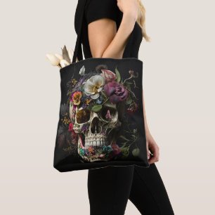 Floral Skull Goth Pagan Monogram Tasche