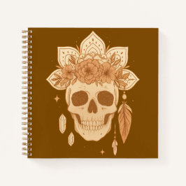 Floral Skull Halloween Boho Notizbuch