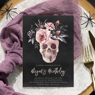 Floral Skull Halloween Party Einladung