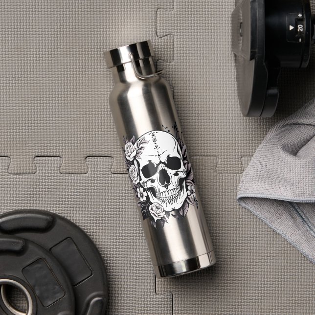 Floral Skull Wasser Flasche (Fitnessstudio)