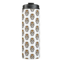 Floral Skulls Muster Thermal Tumbler
