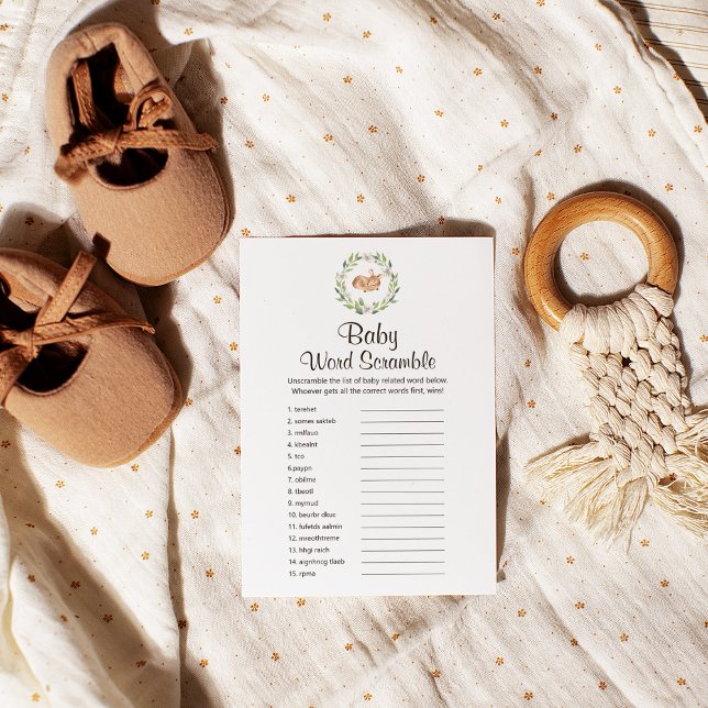 Floral Sleeping Dez Baby UK Word Scramble Game Flyer (Von Creator hochgeladen)