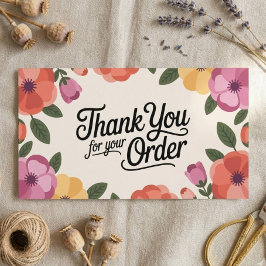 Floral Small Business Thank You Visitenkarte