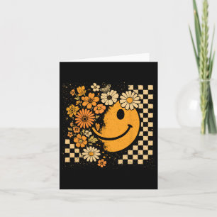 Floral Smile Face Halloween Spooky Vibes Women T-S Karte