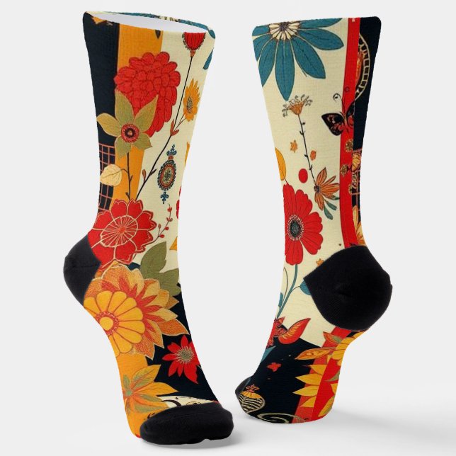 floral socken (Gewinkelt)