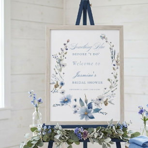 Floral Something blue bevor ich heirate Brautparty Poster