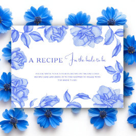 Floral something blue Bridal shower Recipe Begleitkarte