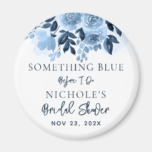 Floral Something Blue Vor Ich Tue Brautparty Magnet