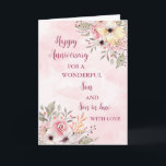 Floral Son & Son in Law Wedding Jubiläum Karte<br><div class="desc">Glückliche Hochzeitskarte für Sohn und Sohn im Jura mit wunderschönen Aquarellfarben Vintage Blume und sentimentaler Vers.</div>