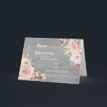 Floral Son & Tochter im Jura Hochzeitstag Karte<br><div class="desc">Happy Hochzeitstag Karte für Sohn und Tochter im Gesetz mit eleganten rot rosa Aquarellblumen und Holz Hintergrund und Herzen Vers.</div>