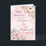 Floral Son & Tochter im Jura Hochzeitstag Karte<br><div class="desc">Glückliche Hochzeitskarte für Sohn und Tochter im Gesetz mit schönen Aquarellfarben Vintage Blume und sentimentale Vers.</div>