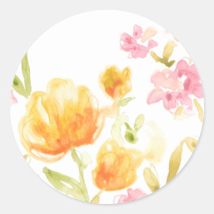 Floral Song I Runder Aufkleber