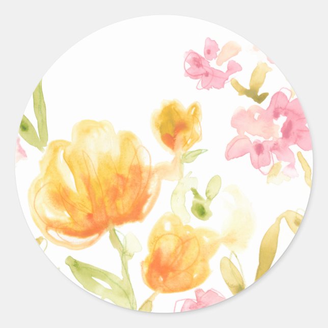 Floral Song I Runder Aufkleber (Vorderseite)