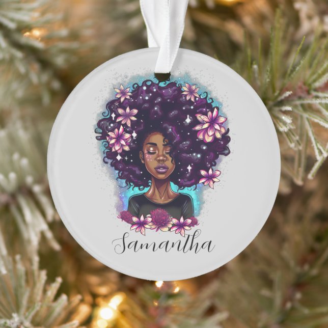 Floral Sparkling Afro Femme (Arbre)
