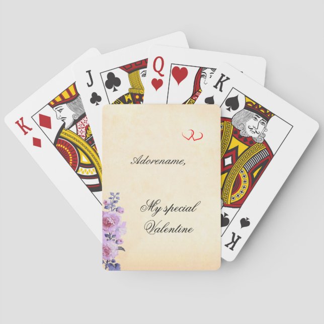Floral Special Valentine - personal message Spielkarten (Rückseite)