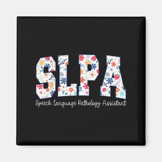 Floral Speech Language Pathology Istant Slpa Appre Magnet (Vorne)
