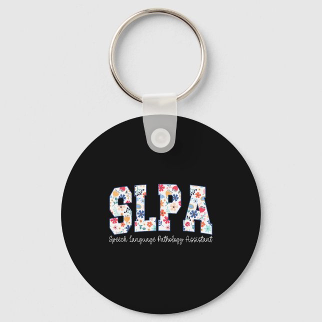 Floral Speech Language Pathology Istant Slpa Appre Schlüsselanhänger (Vorderseite)
