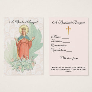 Floral Spirituelle Bouquet Gebet Heilige Karte