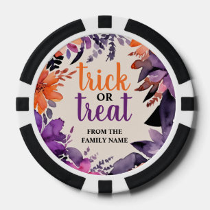 Floral Spooky Elegance Halloween Poker Party Pokerchips