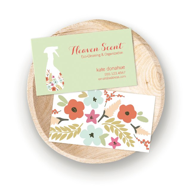Floral Spray Flasche Haus Reinigung Logo Geschäft Visitenkarte (Von Creator hochgeladen)