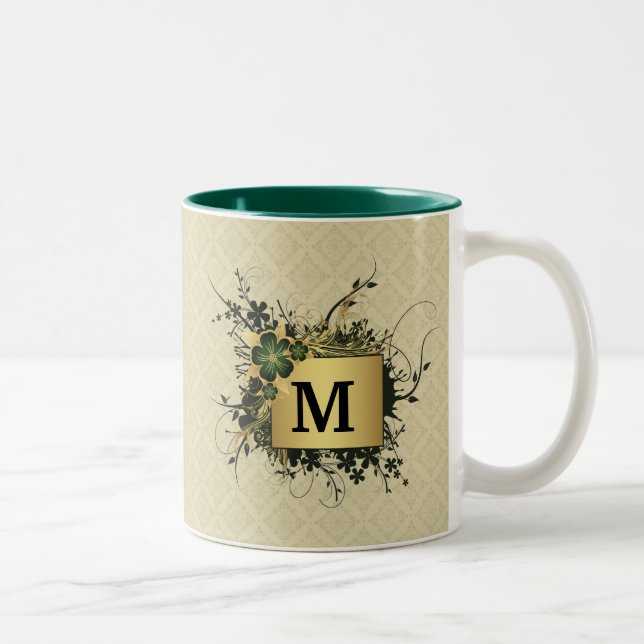 Floral Spray Personalisiert Zweifarbige Tasse (Rechts)