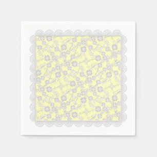 Floral Spray, spitzenweiße, gelbliche, helle PAPIE Serviette