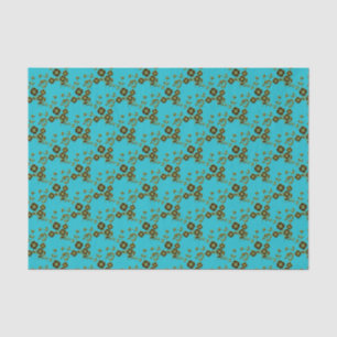 Floral Spray Style 1-AQUA-GOLD-TISSUE WRAP PAPIER