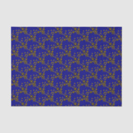 Floral Spray Style 1, Blue-Gold-2-GEWEBE PAPIER
