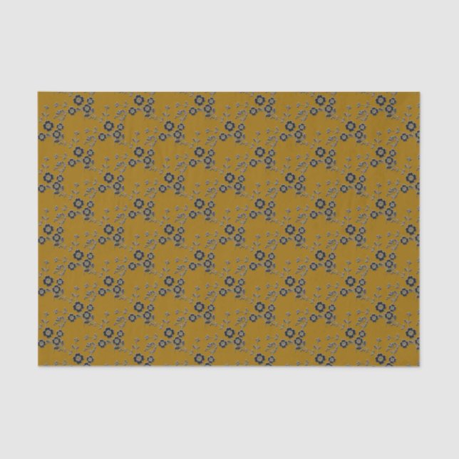 Floral Spray Style 1,Silver-Gold-1-GEWEBE PAPIER (Vorderseite)