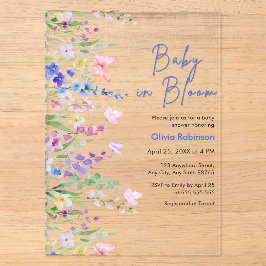 Floral Spring Baby in Bloom Baby Shower Acryleinladungen