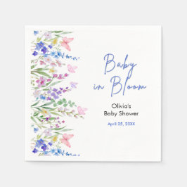 Floral Spring Baby in Bloom Baby Shower Serviette