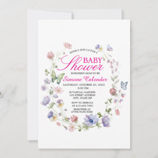 Floral Spring Baby Shower Invitation Einladung