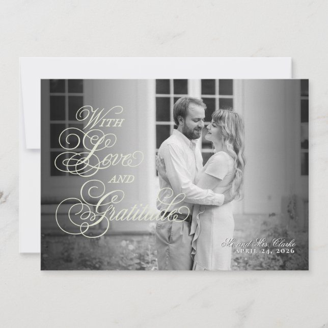 Floral Spring Chinoiserie Flat Danke Karte (Vorderseite)