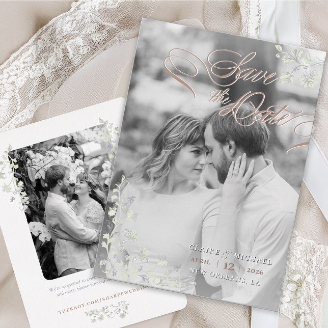 Floral Spring Chinoiserie Save the Date Einladung (Von Creator hochgeladen)