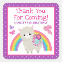 Floral Spring Llama & Rainbow Birthday
