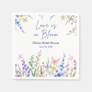 Floral Spring Love is in Bloom Bridal Shower  Serviette