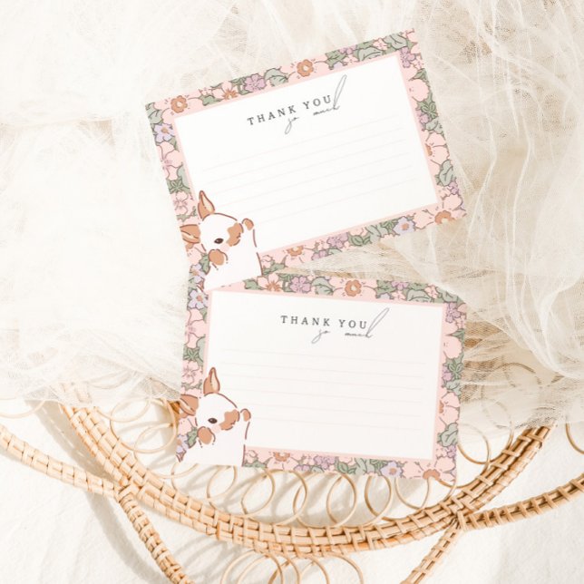 Floral Spring Ostermädchen Dankeschön Karte (Von Creator hochgeladen)