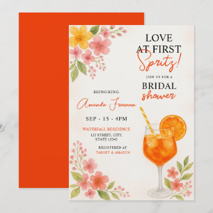 Floral Spritz Brautparty Theme Einladung