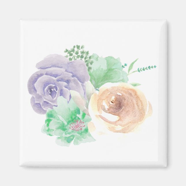 Floral Square Magnet (Vorne)